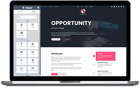 Start your Sitepad website here